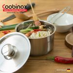 Coobinox® Baron Full Stainless Steel Saucepan Single Handle 16cm 3-Ply Capsule Base Induction Compatible Kitchenware